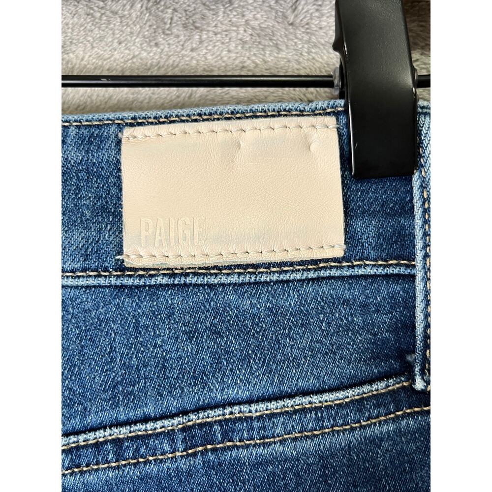 PAIGE Anessa 31 Wide Leg Jeans Size 29 High Rise Raw Hem Vintage Wash Denim - Picture 5 of 10